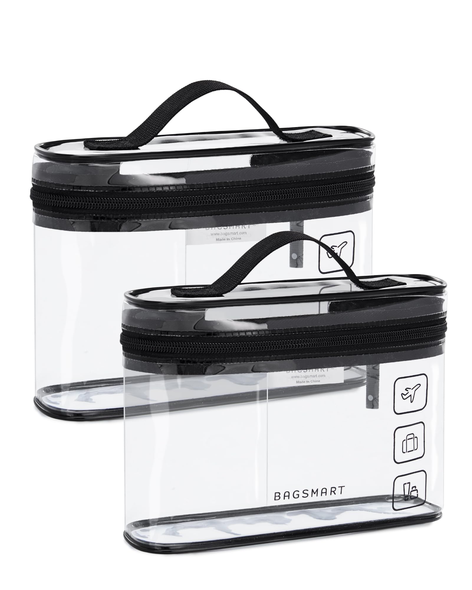 MAYCREATE® Toiletry Bag, 2Pcs Clear Makeup Cosmetic Bag Organizer, Quart Size Travel Bags for Toiletries, Carry-on Travel Accessories Essentials, Black MAYCREATE® Toiletry Bag, 2Pcs Clear Makeup Cosmetic Bag Organizer, Quart Size Travel Bags for Toiletries, Carry-on Travel Accessories Essentials, Black